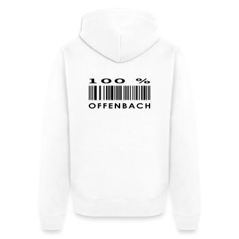 Offenbach - Unisex Premium Bio Zip Hoodie - Weiß - Hinten - Thijin (182cm)