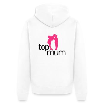 Top Mum - mothers day, muttertag - Unisex Premium Bio Zip Hoodie - Weiß - Hinten - Thijin (182cm)