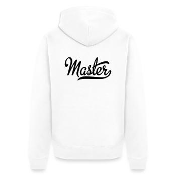 Master - Unisex Premium Bio Zip Hoodie - Weiß - Hinten - Thijin (182cm)