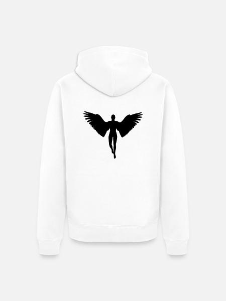 Engel schwarz - Unisex Premium Bio Zip Hoodie - Weiß