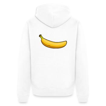Banane - Unisex Premium Bio Zip Hoodie - Weiß - Hinten - Thijin (182cm)