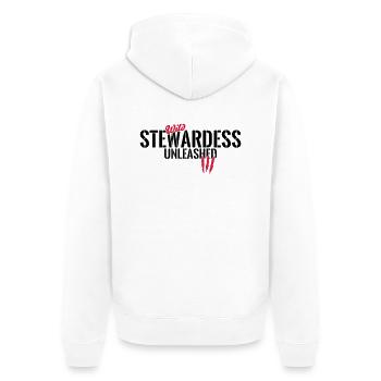 Wild stewardess unleashed - Unisex Premium Organic Zip Hoodie - white - Back - Thijin (182cm)