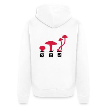 Champignons, tuant alimentaires psilocybine - Veste à capuche bio Premium Unisexe - blanc - Dos - Thijin (182cm)
