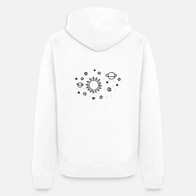 thème de l'espace - Veste à capuche bio Premium Unisexe - blanc