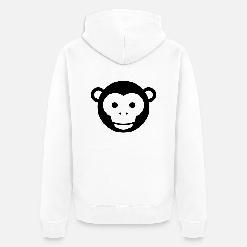 Bébé tête de singe - Veste à capuche bio Premium Unisexe - blanc