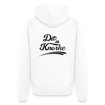 Dit is knorke Berlin berlinerisch Hauptstadt Slang - Unisex Premium Bio Zip Hoodie - Weiß - Hinten - Thijin (182cm)