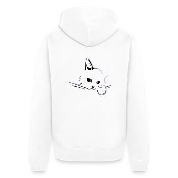 chat cat - Veste à capuche bio Premium Unisexe - blanc - Dos - Thijin (182cm)