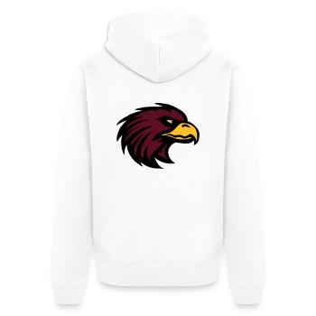 Eagle de - Unisex Premium Bio Zip Hoodie - Weiß - Hinten - Thijin (182cm)