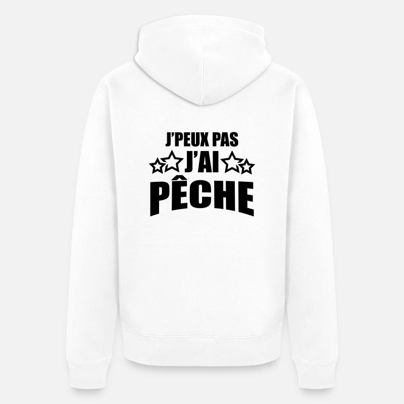 j'peux pas j'ai pêche - Veste à capuche bio Premium Unisexe - blanc
