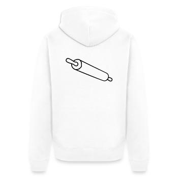 rolling_pin - Unisex Premium Bio Zip Hoodie - Weiß - Hinten - Thijin (182cm)