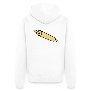 rolling_pin - Unisex Premium Bio Zip Hoodie - Weiß - Hinten - Thijin (182cm)