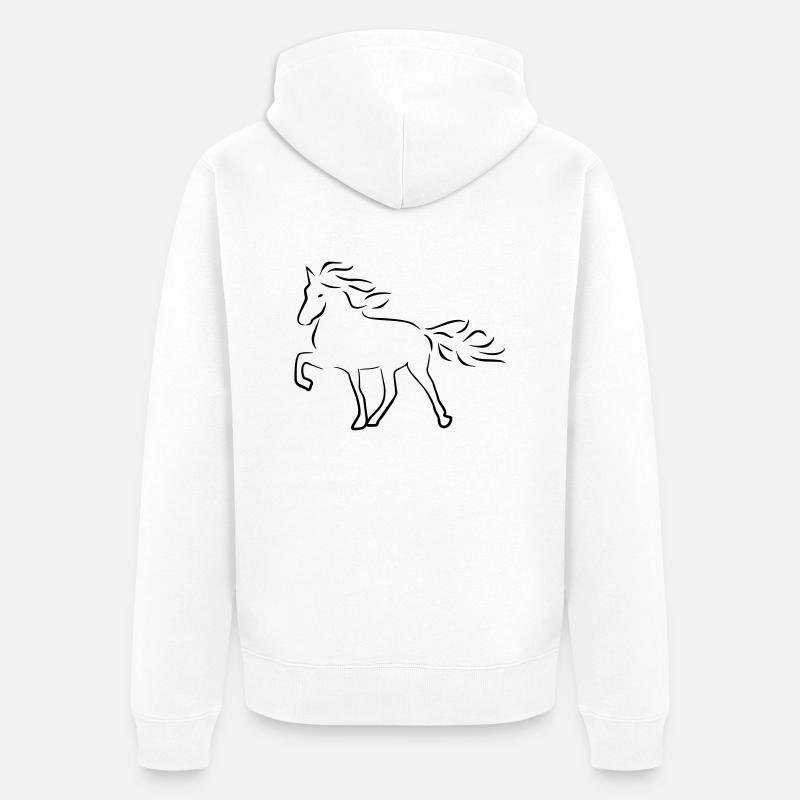 Cheval d’Islande - Veste à capuche bio Premium Unisexe - blanc