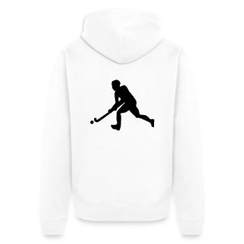 Hockey sur gazon - Veste à capuche bio Premium Unisexe - blanc - Dos - Thijin (182cm)
