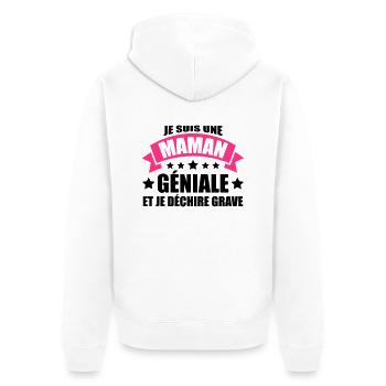 je suis une maman géniale et je déchire grave - Veste à capuche bio Premium Unisexe - blanc - Dos - Thijin (182cm)
