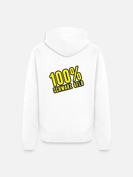 100_schwarz_gelb__f2 - Unisex Premium Organic Zip Hoodie - white