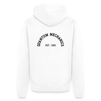 Quantum Mechanics - Est. 1925 (Half-Kreis) - Unisex Premium Bio Zip Hoodie - Weiß - Hinten - Thijin (182cm)
