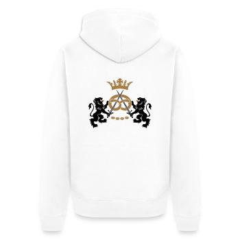 Bäcker Zunftzeichen Zunft Krone Geschenkidee - Unisex Premium Bio Zip Hoodie - Weiß - Hinten - Thijin (182cm)