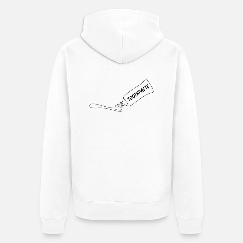Toothpaste And Toothbrush - Unisex Premium Bio Zip Hoodie - Weiß