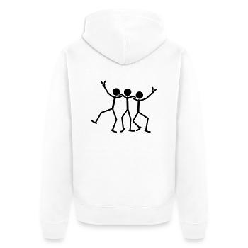 Party Team Friends - Unisex Premium Organic Zip Hoodie - white - Back - Thijin (182cm)