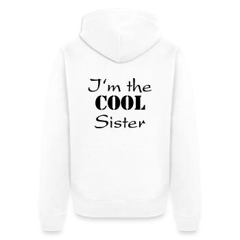 I'm the cool sister - Unisex Premium Organic Zip Hoodie - white - Back - Thijin (182cm)