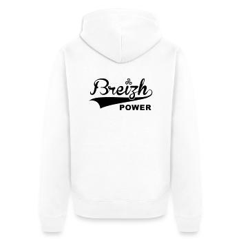 Breizh power v04 - Unisex Premium Organic Zip Hoodie - white - Back - Thijin (182cm)