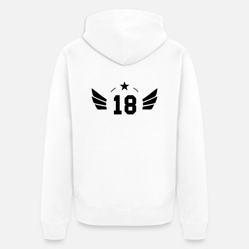 18 ans - Veste à capuche bio Premium Unisexe - blanc