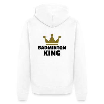 Badminton King - Veste à capuche bio Premium Unisexe - blanc - Dos - Thijin (182cm)