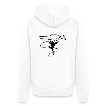 Fee - Unisex Premium Bio Zip Hoodie - Weiß - Hinten - Thijin (182cm)
