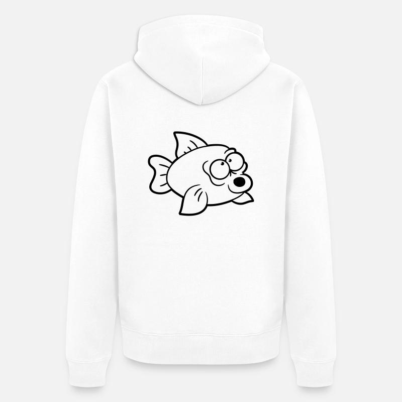 Poissons drôles - Veste à capuche bio Premium Unisexe - blanc