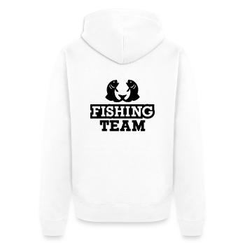 Fishing Team - Unisex Premium Organic Zip Hoodie - white - Back - Thijin (182cm)
