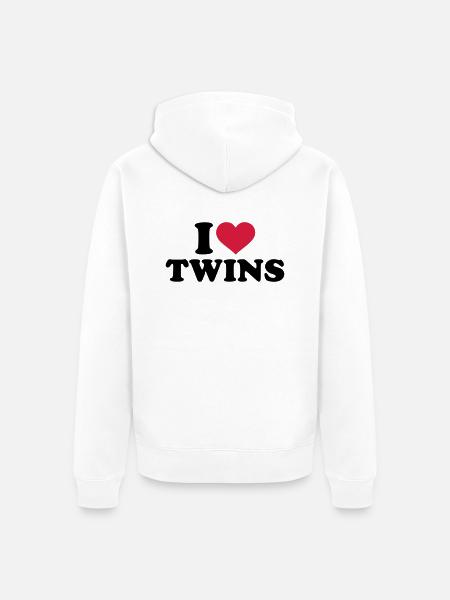 Zwillinge - Unisex Premium Bio Zip Hoodie - Weiß