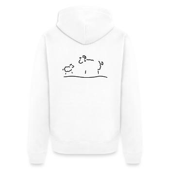 schaf mit baby - Unisex Premium Bio Zip Hoodie - Weiß - Hinten - Thijin (182cm)