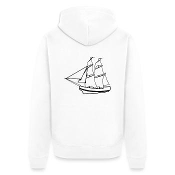 vieux bateau voile voilier - Veste à capuche bio Premium Unisexe - blanc - Dos - Thijin (182cm)