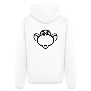 monkey funny funny goofy - Unisex Premium Organic Zip Hoodie - white - Back - Thijin (182cm)
