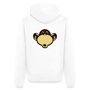 monkey funny funny goofy - Unisex Premium Organic Zip Hoodie - white - Back - Thijin (182cm)