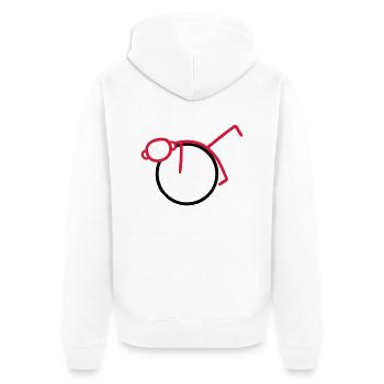Physiotherapie - Gymnastik - V2 - Unisex Premium Bio Zip Hoodie - Weiß - Hinten - Thijin (182cm)