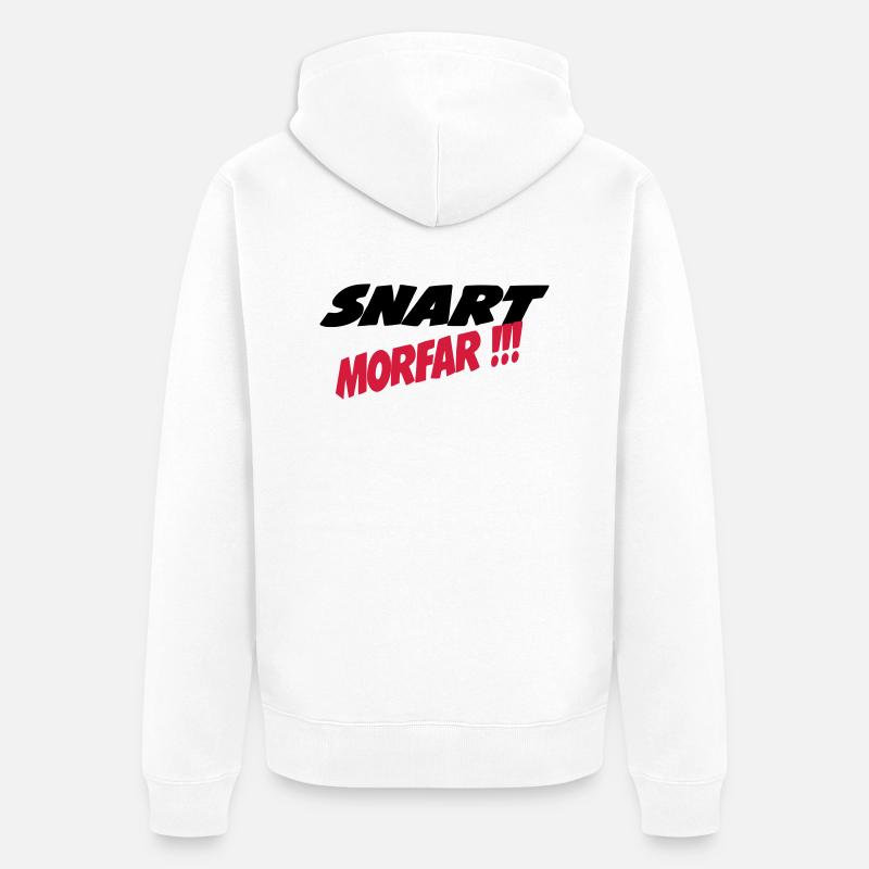 Snart morfar !! - Veste à capuche bio Premium Unisexe - blanc