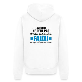 on peut acheter une moto - Veste à capuche bio Premium Unisexe - blanc - Dos - Thijin (182cm)