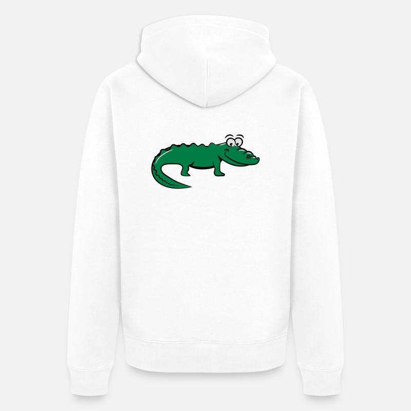 Crocodile douce aimante - Veste à capuche bio Premium Unisexe - blanc