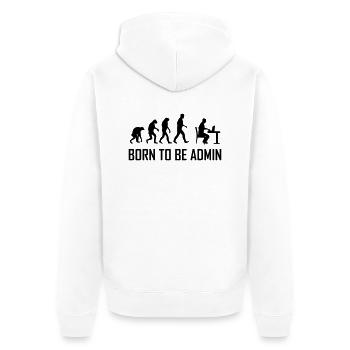 born to be admin - Unisex Premium Bio Zip Hoodie - Weiß - Hinten - Thijin (182cm)