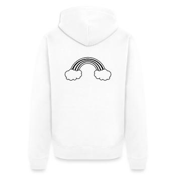 regenbogen - Unisex Premium Bio Zip Hoodie - Weiß - Hinten - Thijin (182cm)