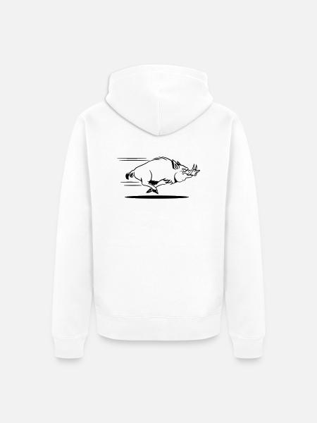Wild boar funny race - Unisex Premium Organic Zip Hoodie - white