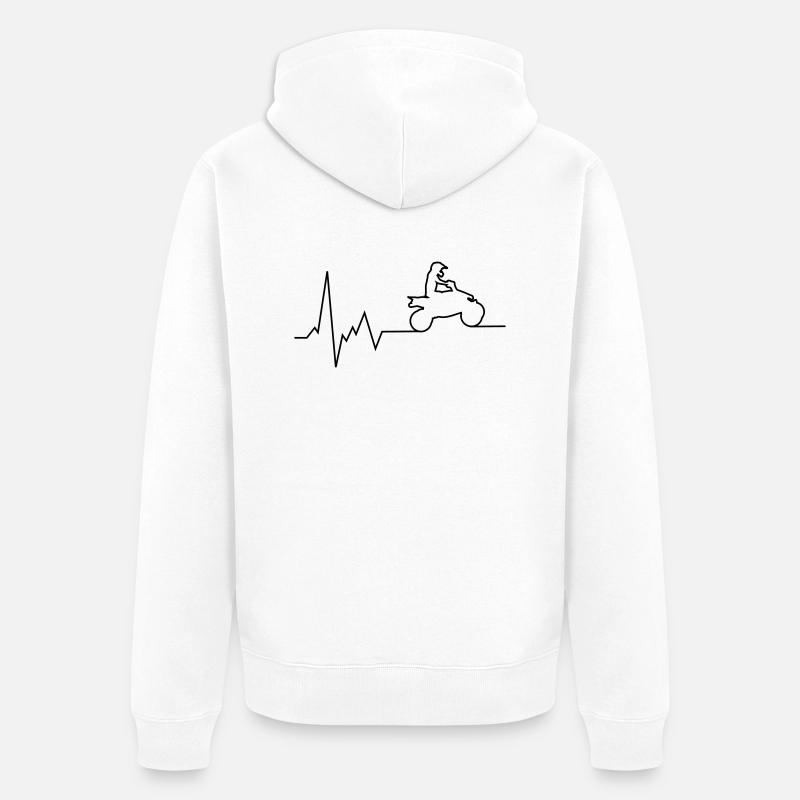 Quadruple battement de cœur - Veste à capuche bio Premium Unisexe - blanc