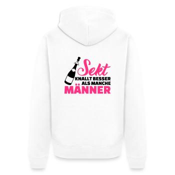 Sekt - Unisex Premium Bio Zip Hoodie - Weiß - Hinten - Thijin (182cm)