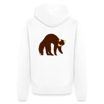 marder - Unisex Premium Bio Zip Hoodie - Weiß - Hinten - Thijin (182cm)