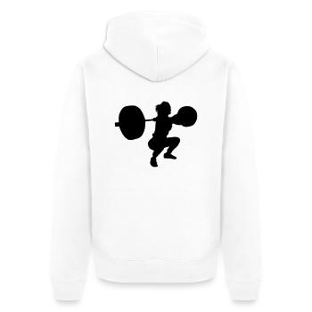 lift girl squat - Unisex Premium Bio Zip Hoodie - Weiß - Hinten - Thijin (182cm)