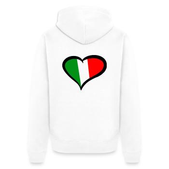 Italy Italia Italia grün weiß rot Love Herz Liebe - Unisex Premium Bio Zip Hoodie - Weiß - Hinten - Thijin (182cm)