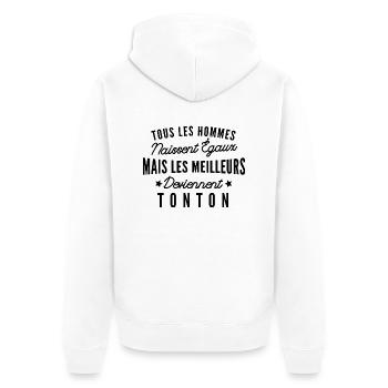 les meilleurs deviennent tonton / cadeau tonton - Veste à capuche bio Premium Unisexe - blanc - Dos - Thijin (182cm)