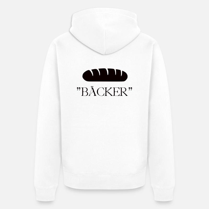 BASIC BÄCKER - Unisex Premium Bio Zip Hoodie - Weiß