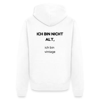 alt - Unisex Premium Bio Zip Hoodie - Weiß - Hinten - Thijin (182cm)